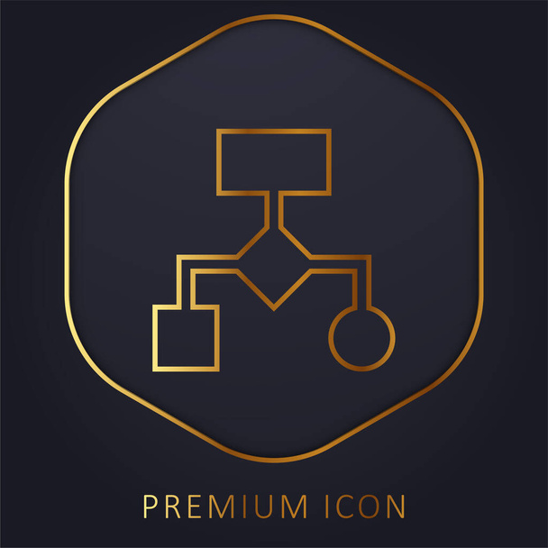 Algorytm złotej linii logo premium lub ikona - Wektor, obraz