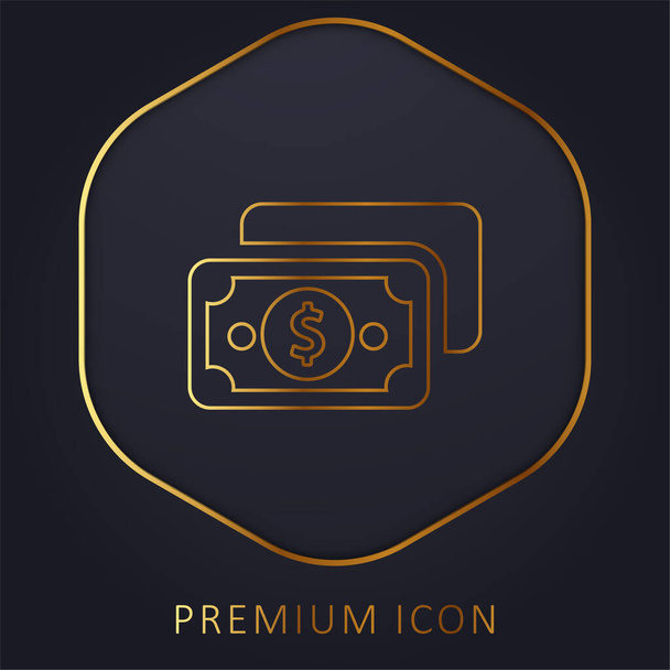 Bill linea dorata logo premium o icona - Vettoriali, immagini