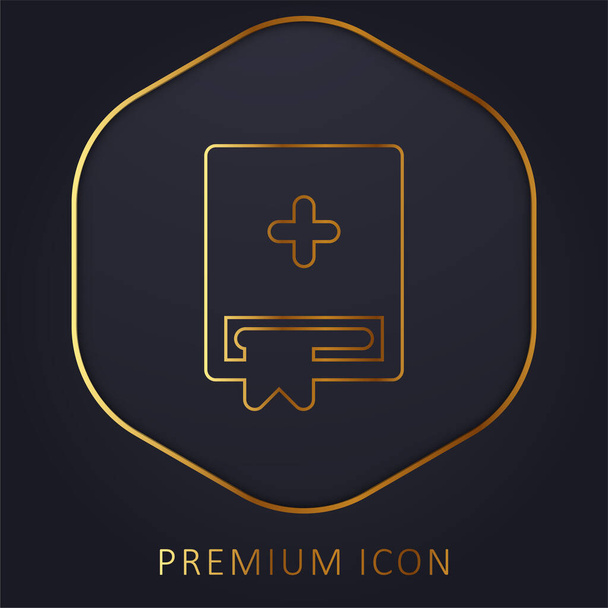 Nomeação Livro linha dourada logotipo premium ou ícone - Vetor, Imagem