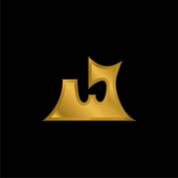 Японський прапор золотий покритий металевою іконою або вектором логотипу - Вектор, зображення