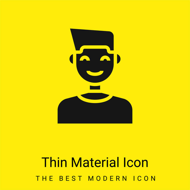 Garçon minimal jaune vif icône matérielle - Vecteur, image