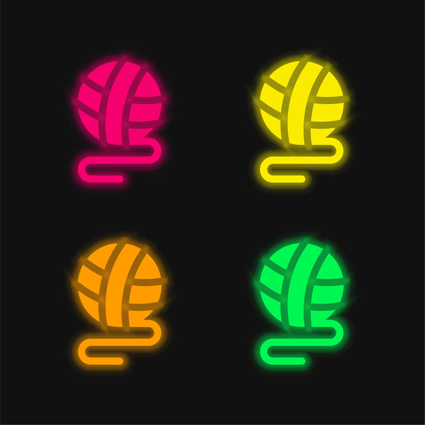 Куля чотирьох кольорів, що світяться неоном Векторна піктограма
 - Вектор, зображення