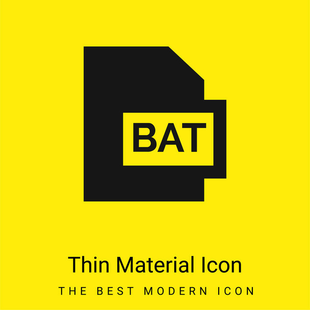 Chauve-souris minimale icône matériau jaune vif - Vecteur, image