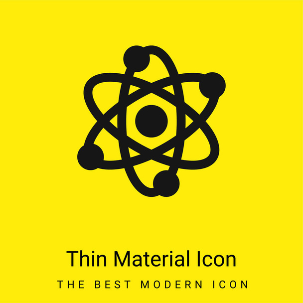 Atomes minime icône de matériau jaune vif - Vecteur, image