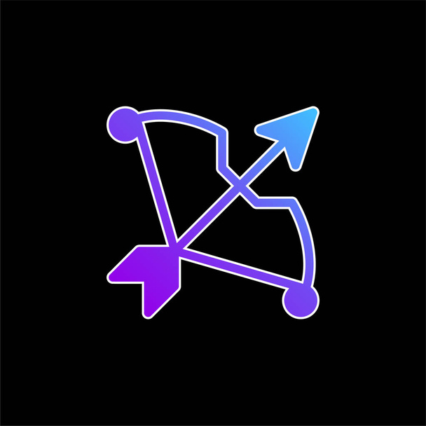 Archery blue gradient vector icon - Vector, Image