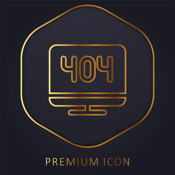 404 Error de línea dorada logotipo premium o icono - Vector, imagen