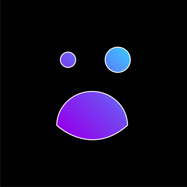 Black Eye And Open Mouth Emoticon Square Face niebieska ikona wektora gradientu - Wektor, obraz