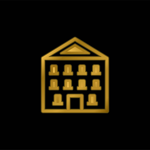 Appartamento oro placcato icona metallica o logo vettore - Vettoriali, immagini