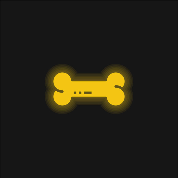 Botgeel gloeiend neon icoon - Vector, afbeelding