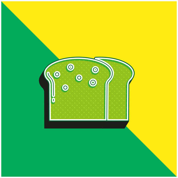 Chléb Zelená a žlutá moderní 3D vektorové logo ikony - Vektor, obrázek