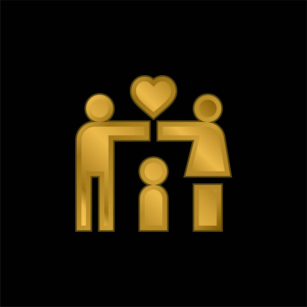 Adopción chapado en oro icono metálico o logotipo vector - Vector, Imagen