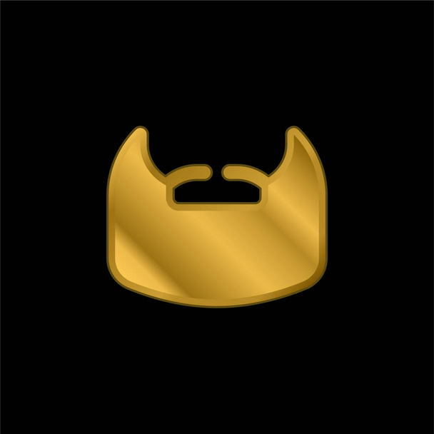 Ícone metálico banhado a ouro barba ou vetor logotipo - Vetor, Imagem