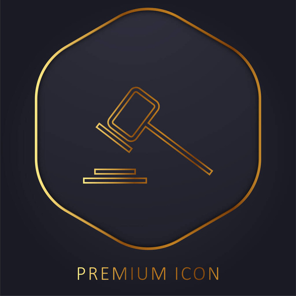 Auction golden line premium logo or icon - Vector, Image