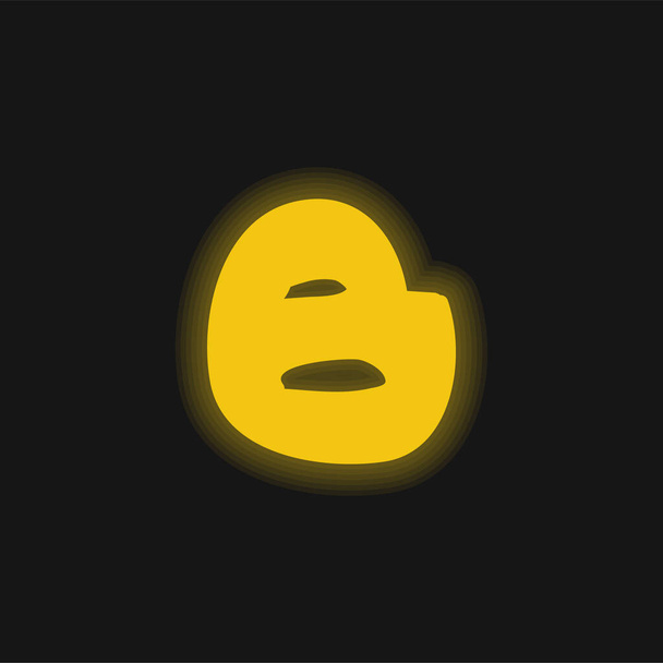 Bloggaaja Logo keltainen hehkuva neon kuvake - Vektori, kuva