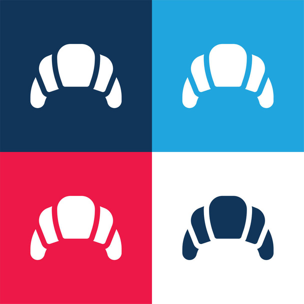 Set icona minimale di quattro colori blu e rosso al forno - Vettoriali, immagini
