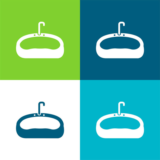 Évier de salle de bain Ensemble d'icônes minimal quatre couleurs - Vecteur, image