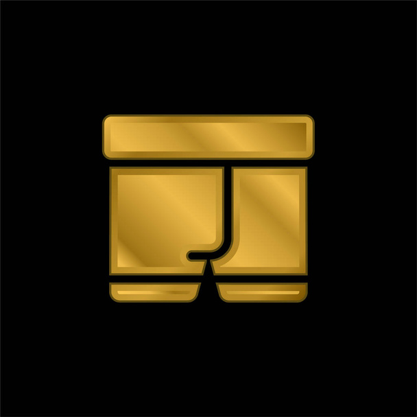 Boxers icône métallique plaqué or ou logo vecteur - Vecteur, image