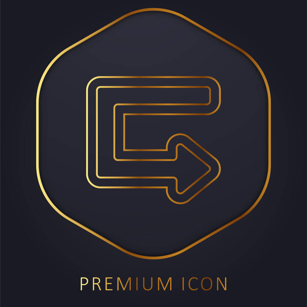 Nyíl törött körvonalazott szög arany vonal prémium logó vagy ikon - Vektor, kép