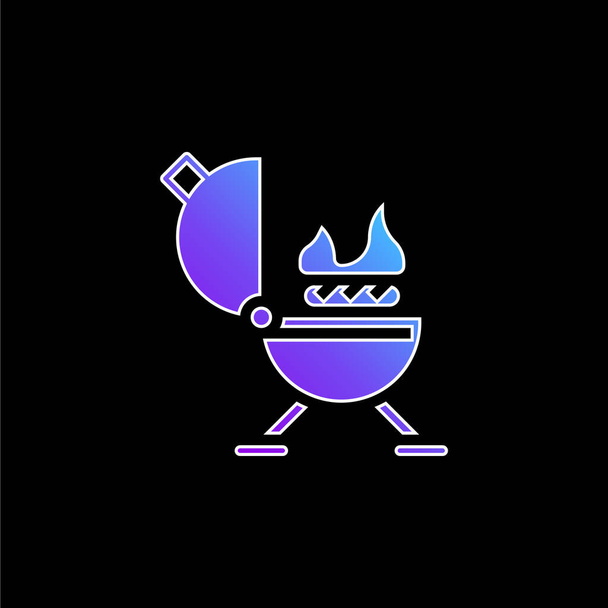 icona vettoriale gradiente blu barbecue - Vettoriali, immagini