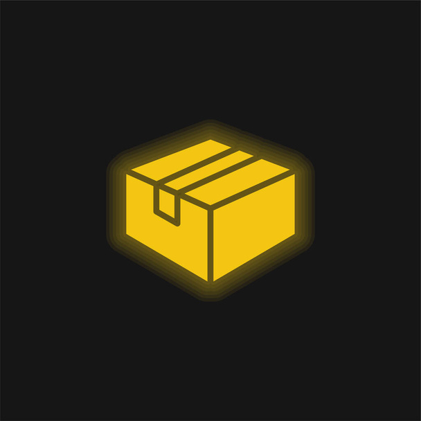 Kutu sarısı parlak neon simgesi - Vektör, Görsel