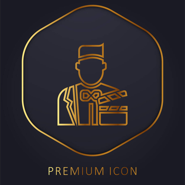 Attore linea dorata logo premium o icona - Vettoriali, immagini