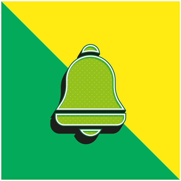 Bell Green and yellow modern 3d vector icon logo - Vector, Image