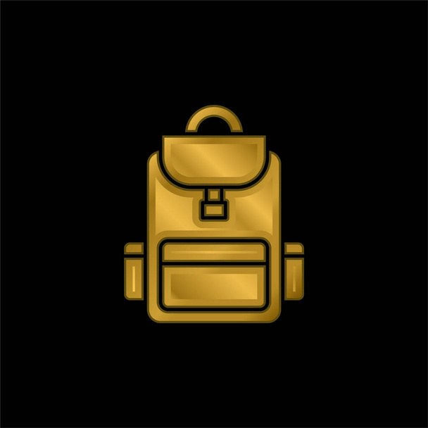 Backpack Gold Plated Metalic Icon Or Logo Free Stock Vector Graphic Image  471200286