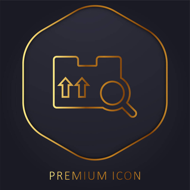 Doboz arany vonal prémium logó vagy ikon - Vektor, kép