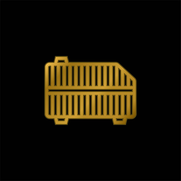 Filtro de aire chapado en oro icono metálico o vector de logotipo - Vector, imagen