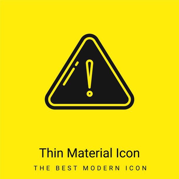 Alerte minimale icône de matériau jaune vif - Vecteur, image