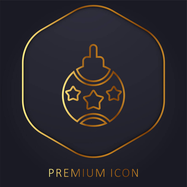 Bauble linha dourada logotipo premium ou ícone - Vetor, Imagem