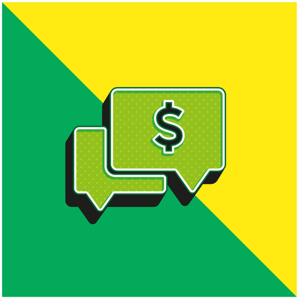 アカウント残高緑と黄色の現代的な3Dベクトルアイコンのロゴ - ベクター画像