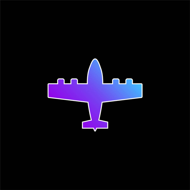 Bombardero azul gradiente icono del vector - Vector, Imagen