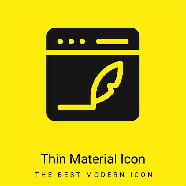 Blog minimális fényes sárga anyag ikon - Vektor, kép