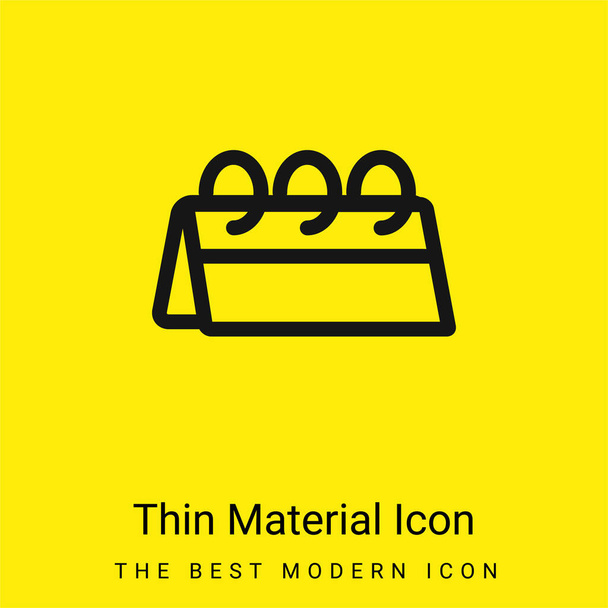 Альманах мінімальний яскравий жовтий матеріальний ікона - Вектор, зображення