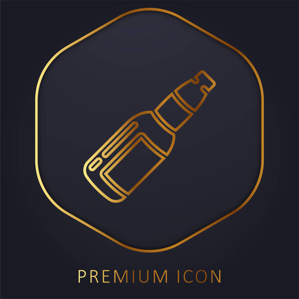 Beer Bottle golden line premium logo or icon - Vector, Image
