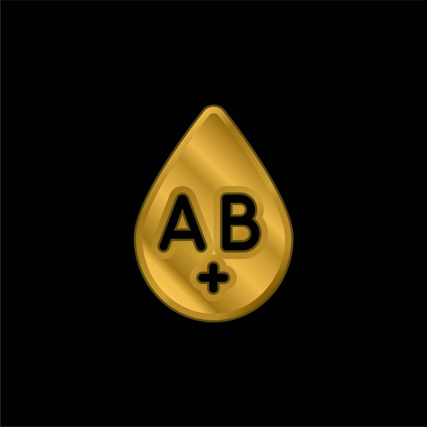 Blood Type gold plated metalic icon or logo vector - Vector, Image