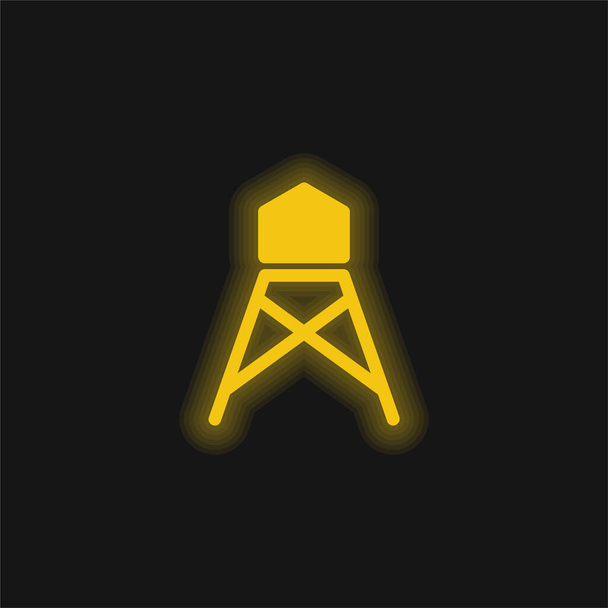 Big Water Tank yellow glowing neon icon - Vector, Image