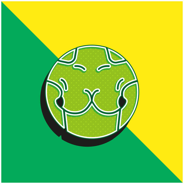 Göğüs Yeşili ve Sarı Modern 3D vektör simgesi logosu - Vektör, Görsel