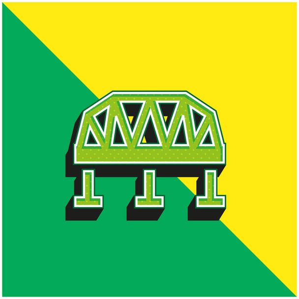 Most Zielony i żółty nowoczesny ikona wektora 3D logo - Wektor, obraz