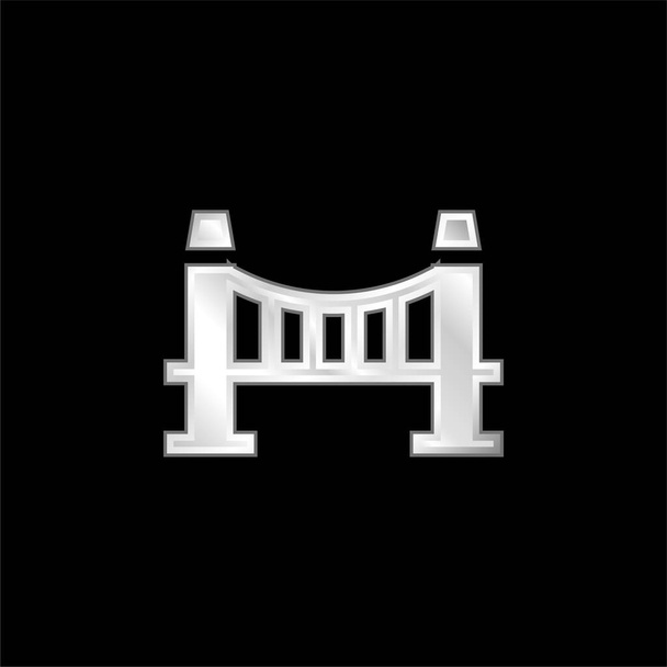 Srebrna ikona mostu metalowego - Wektor, obraz