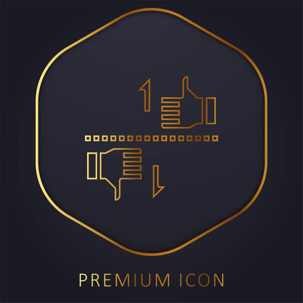 Benchmark golden line premium logo or icon - Vector, Image