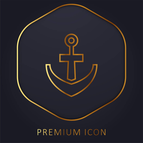 Lehorgonyzott arany vonal prémium logó vagy ikon - Vektor, kép