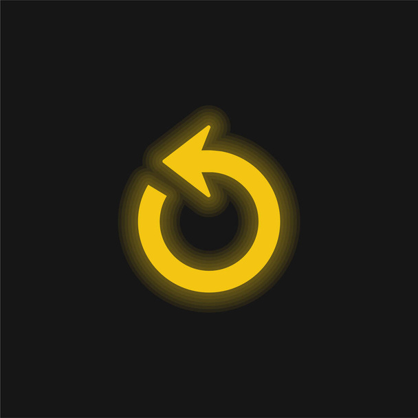 Arrow Circle yellow glowing neon icon - Vector, Image
