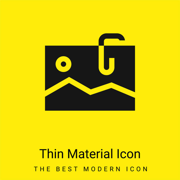 Adjunto icono de material amarillo brillante mínimo - Vector, Imagen