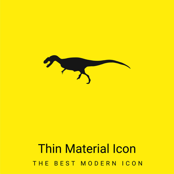Forma de dinossauro de alossauro ícone de material amarelo brilhante mínimo - Vetor, Imagem