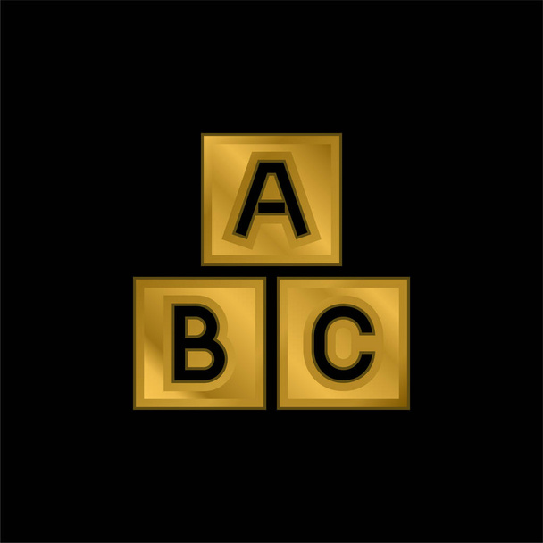 Блокировать золотой металлический значок или вектор логотипа - Вектор,изображение