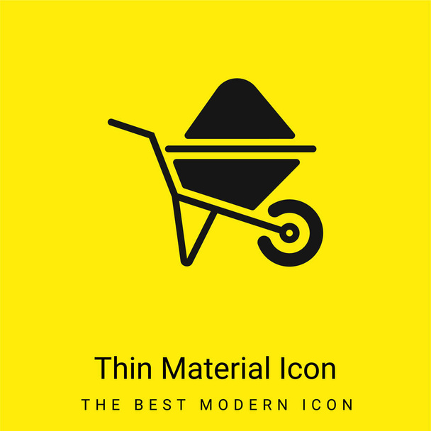Barrow minimální jasně žlutý materiál ikona - Vektor, obrázek