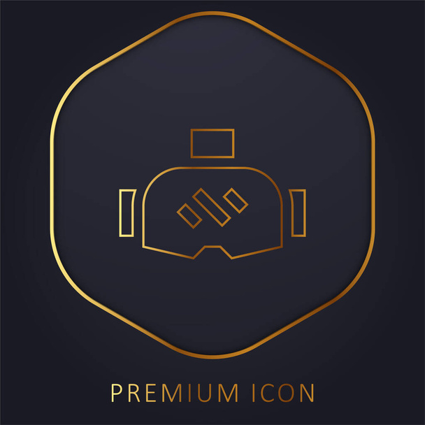 Gafas Ar línea dorada logotipo premium o icono - Vector, imagen