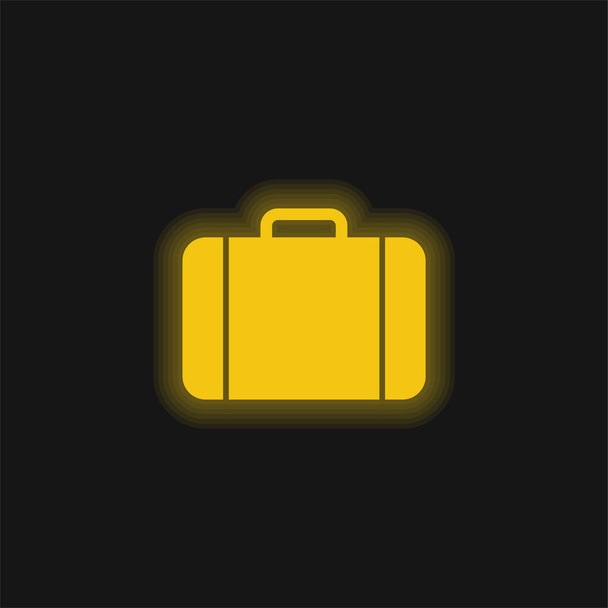 ブラック手荷物ツール黄色輝くネオンアイコン - ベクター画像